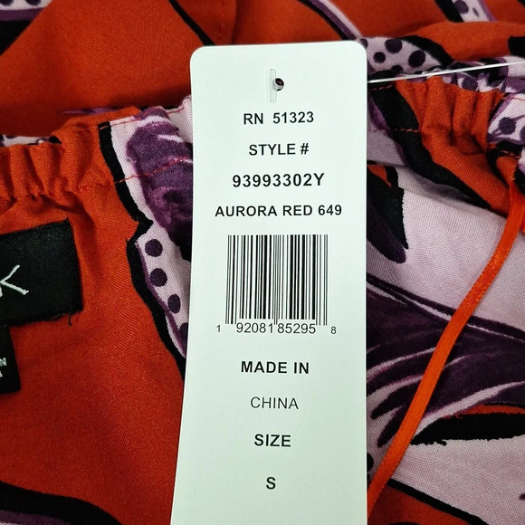 MSK "NEW" Aurora Red Floral Tropical Bohemian Halter Neck Boho Maxi Dress Size S - Picture 13 of 15